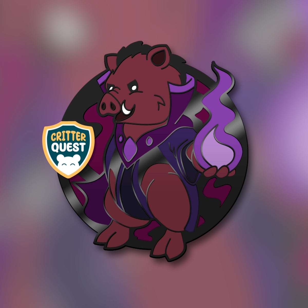Boar Warlock Hard Enamel Pin | PREORDER | Critter Quest Collection