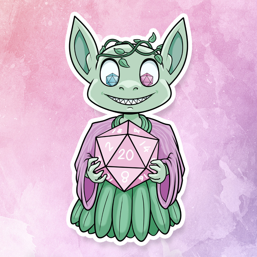 'Kabloom' Dice Goblin Sticker (2.9")