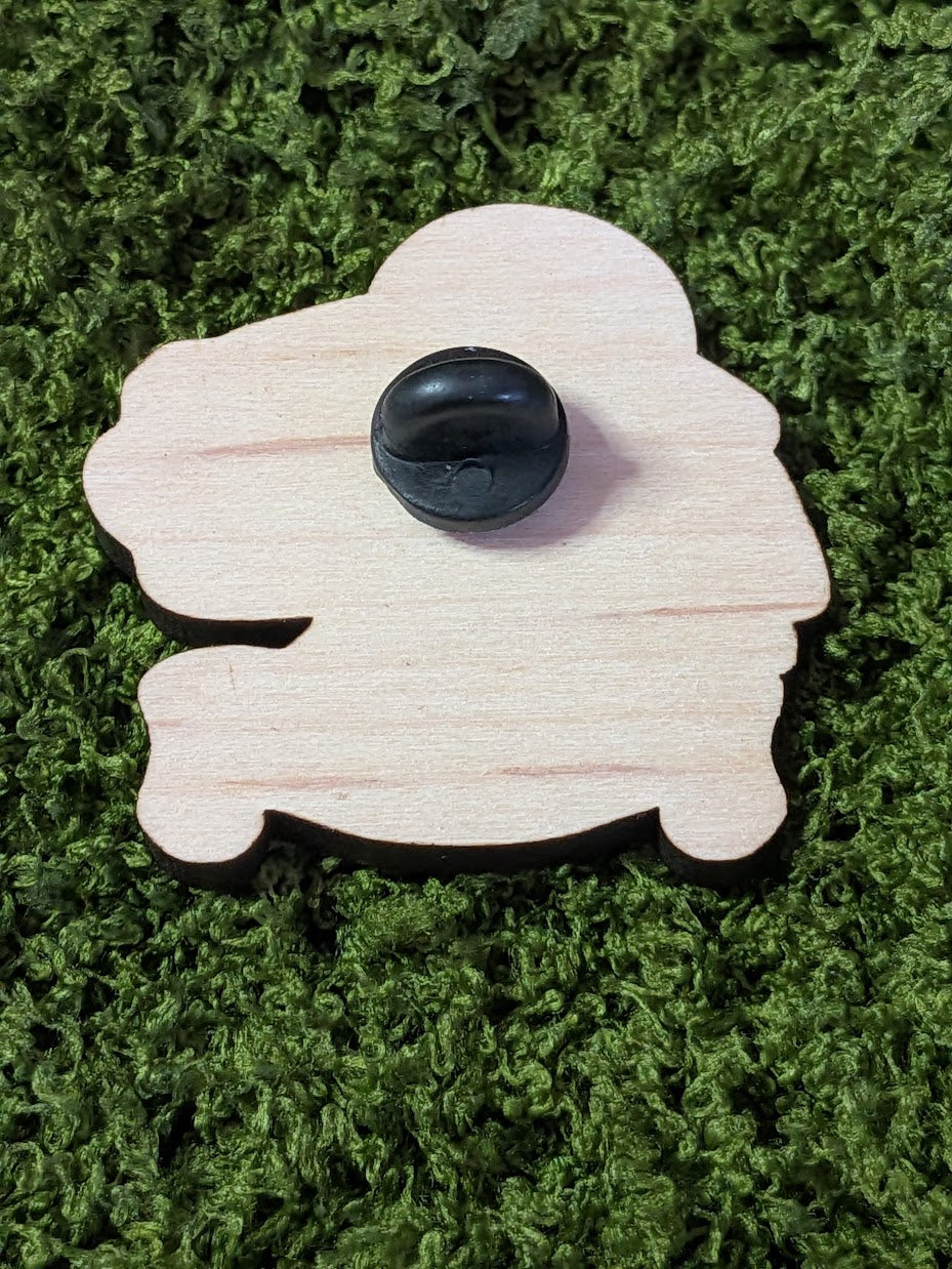 Retro Gamer Goblin Wooden Pin | Eco Wood Hobby Goblin