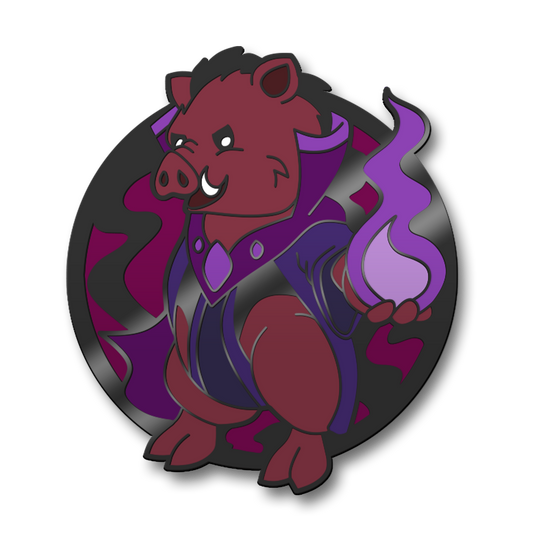 Boar Warlock Hard Enamel Pin | PREORDER | Critter Quest Collection