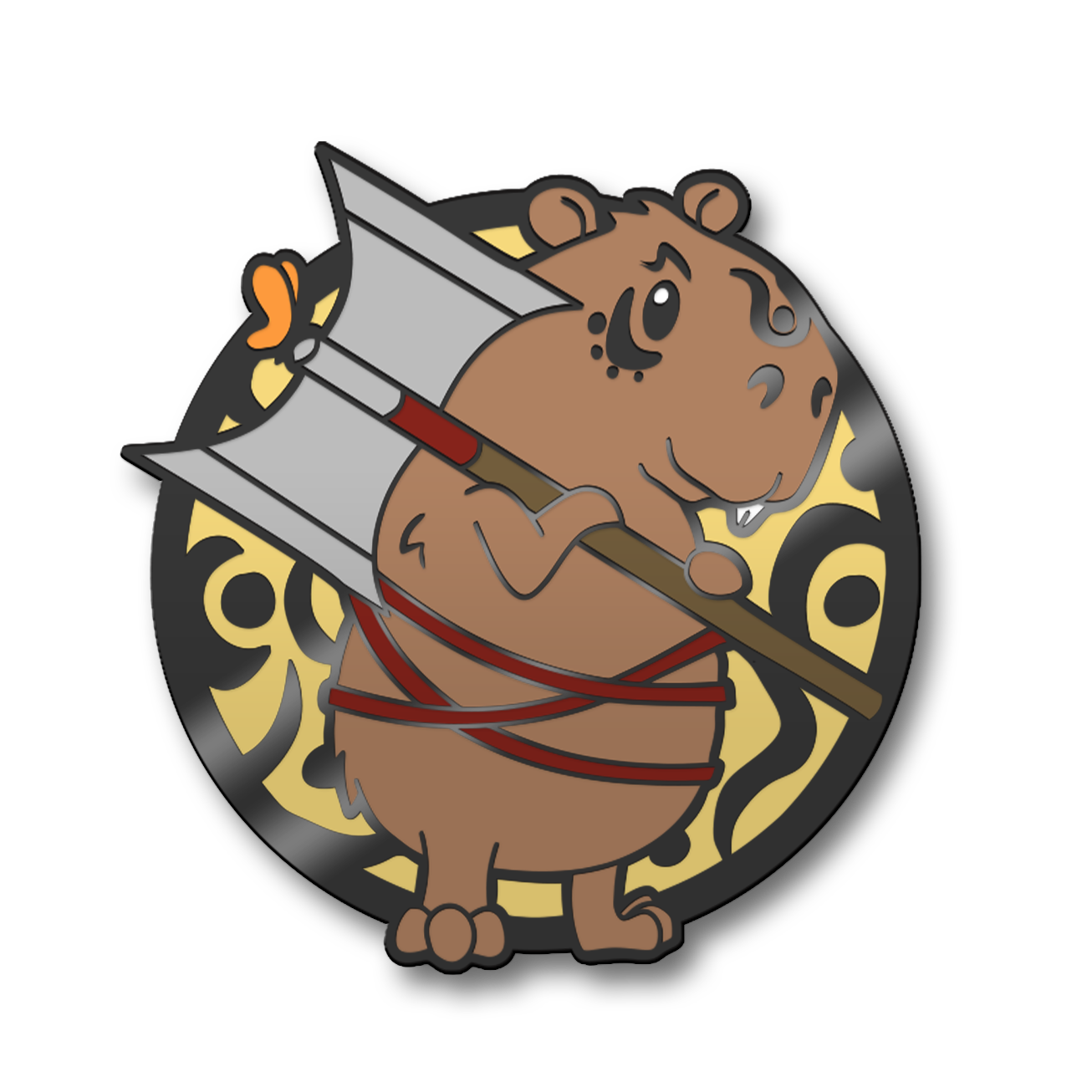 Capybara Barbarian Hard Enamel Pin | PREORDER | Critter Quest Collection