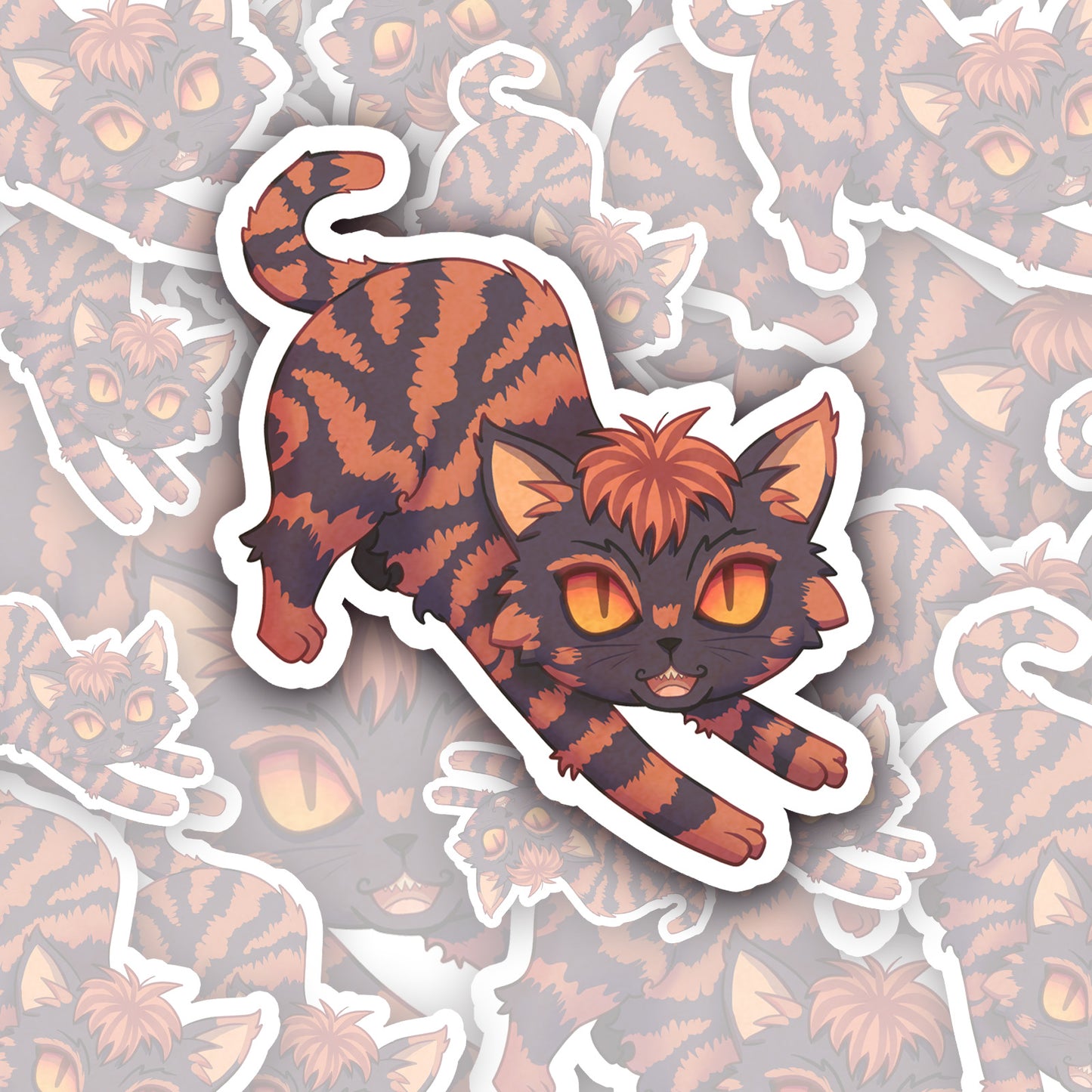 Fantasy Cat Familiar Vinyl Sticker Set (9 stickers)