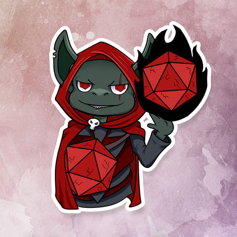 'Fizzleclack' Dice Goblin Sticker (2.8")