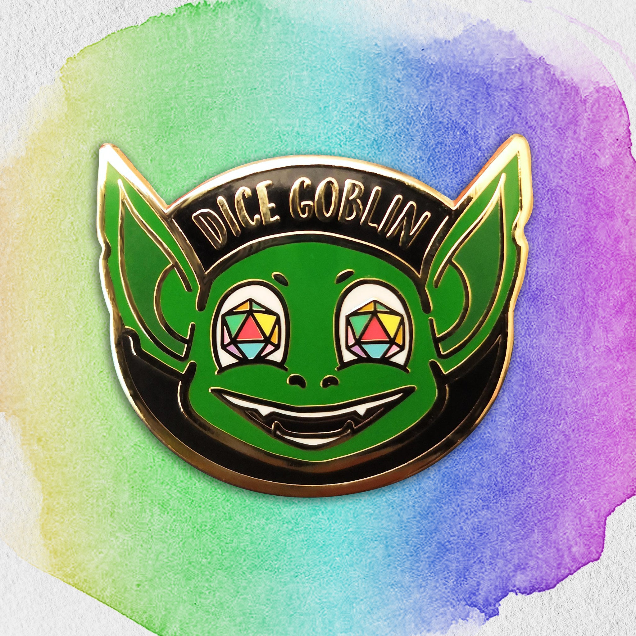 'Chromageddon' Dice Goblin Hard Enamel Pin