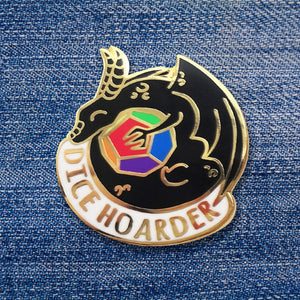 'Midnight Rainbow' Dice Hoarder Dragon Hard Enamel Pin (LE 100)