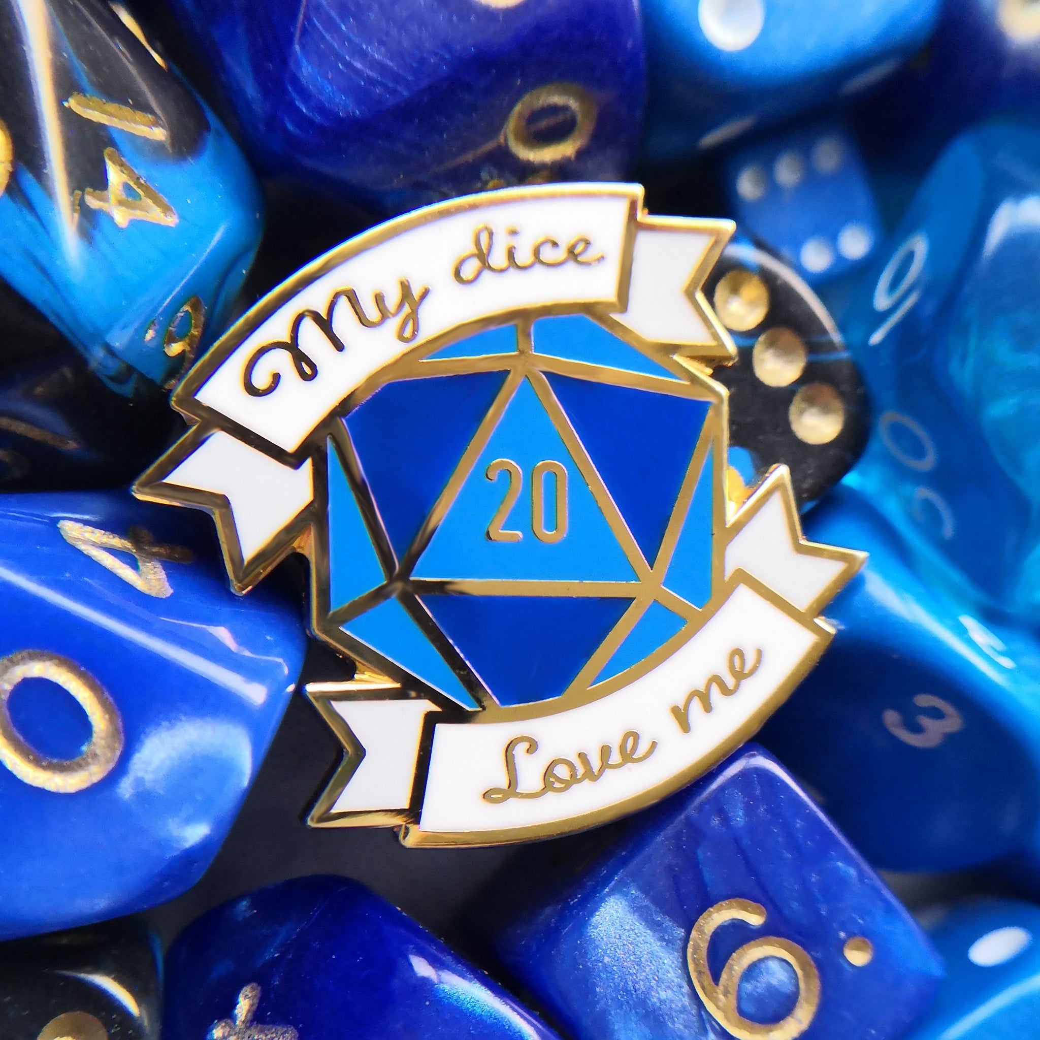 My Dice Love Me Hard Enamel Pin - Let's Roll Tabletop RPG Pin Collection